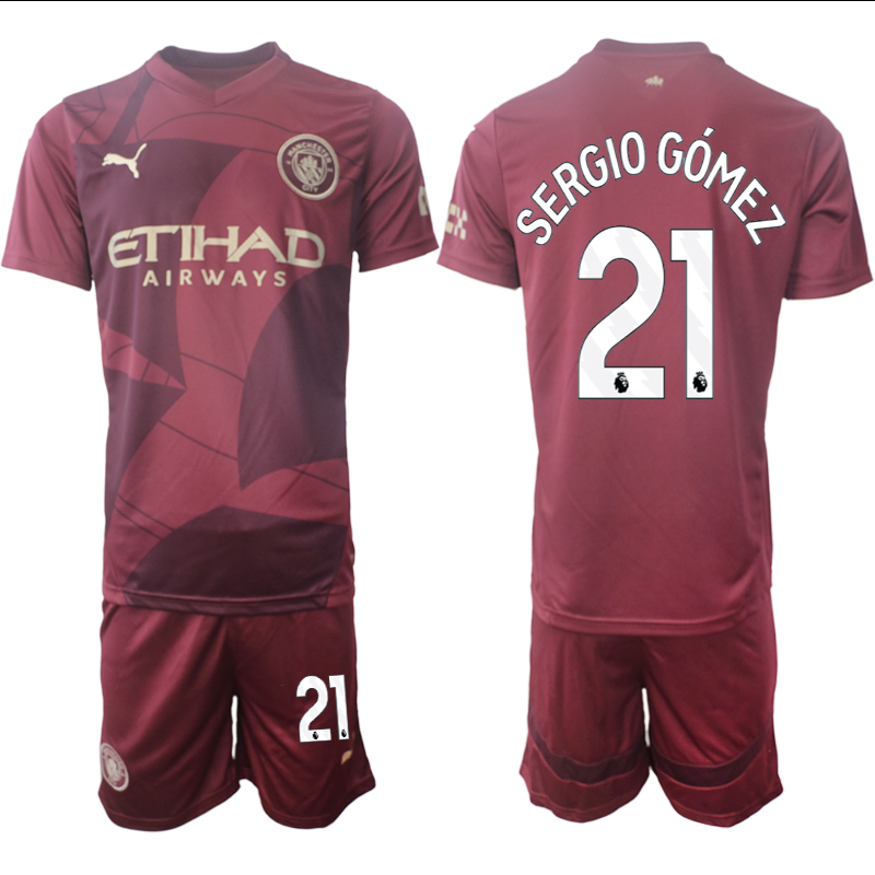 Men 2024-2025 Club Manchester City away red 21 Soccer Jersey